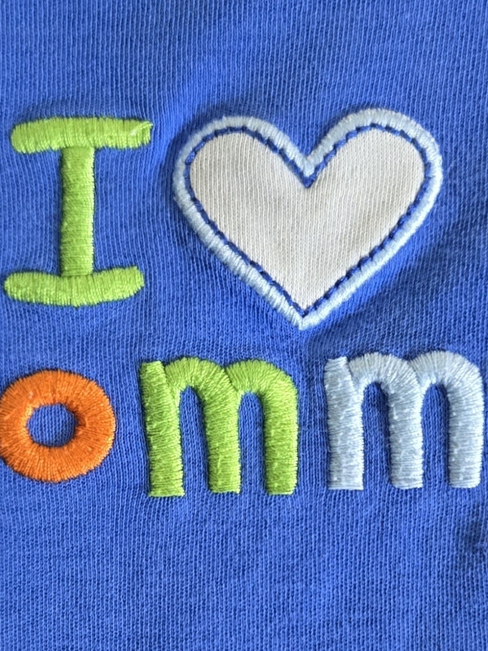 Blue "I Love Mommy" Short-Sleeve Baby One-Piece #644 - Picture 3 of 4